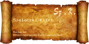 Szeleczki Kitti névjegykártya